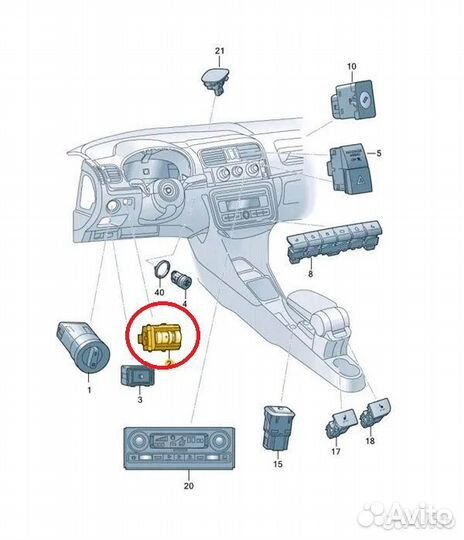 Кнопка корректора фар Skoda Rapid седан cwvb 2017