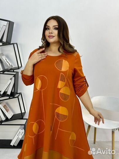 Нарядное трикотажное платье plus size 56/58/50/62