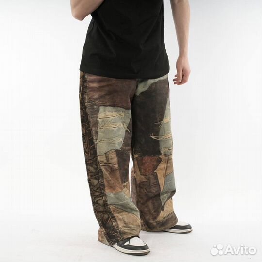 Acne studios джинсы камуфляжные