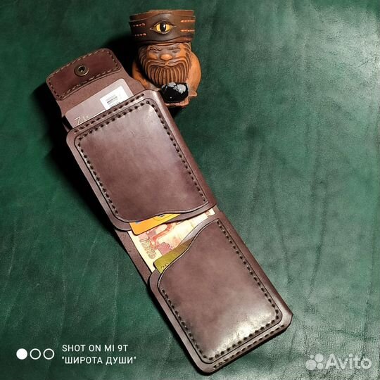 Кошелек. Бифолд кожаный ручной работы