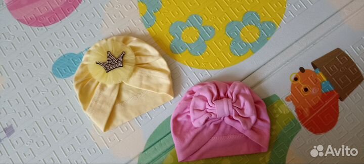 Шапка чалма для девочки 0-3 месяца