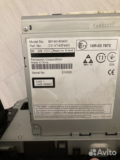 Штатное головное устройство toyota prado 150