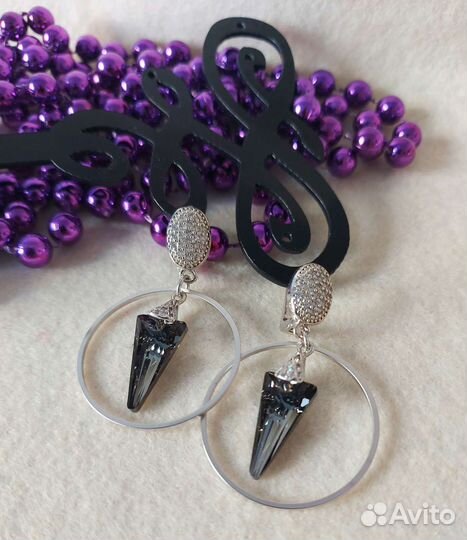 Серьги с кристалами swarovski