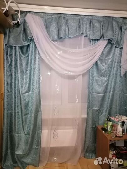 Шторы с ламбрикеном бу