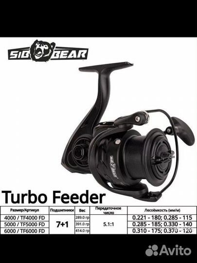 Катушка для фидера сиббир SibBear Turbo Feeder