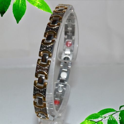 Магнитный браслет с изысканным дизайном с золотым