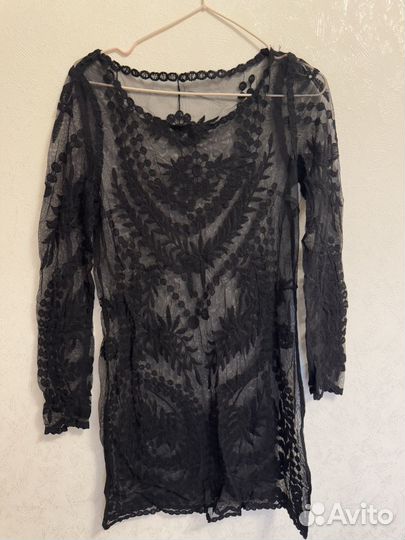 Платье прозрачное черное