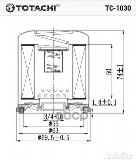 Фильтр масляный totachi TC1030 totachi