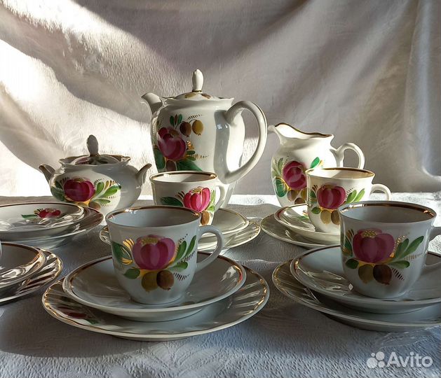 Кофейный сервиз Шиповник Вербилки СССР