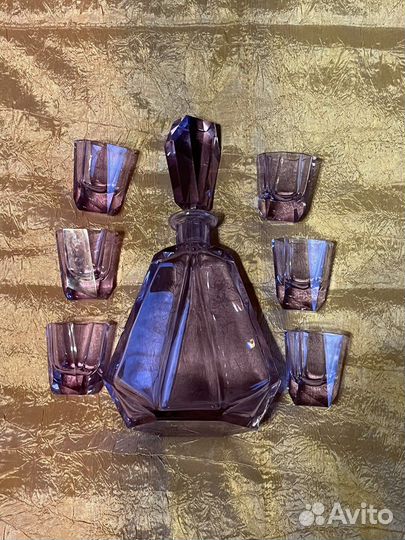 Графин и стопки (Александритовое стекло)