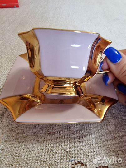 Чашка с блюдцем новая