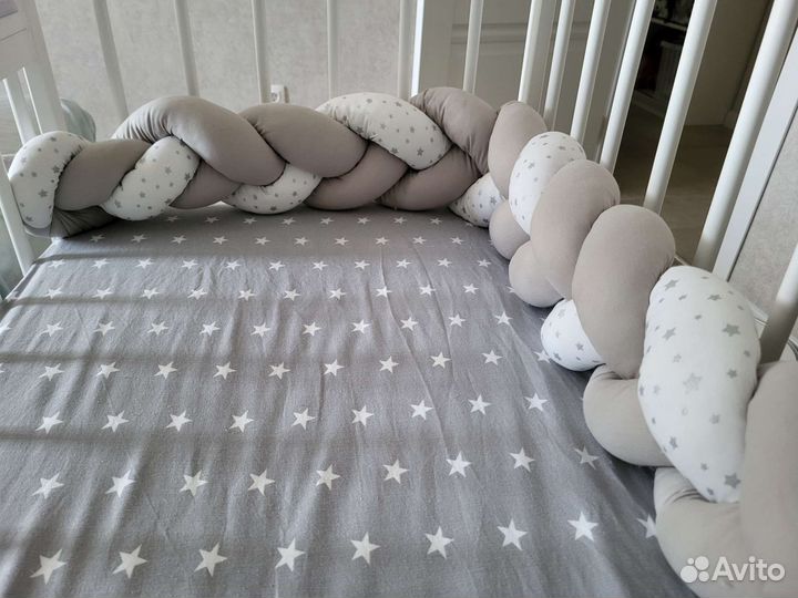 Бортик косичка в кроватку