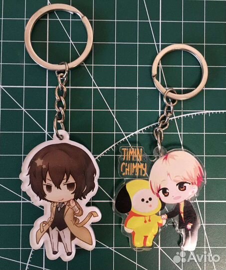Акриловые брелоки брелки аниме BTS