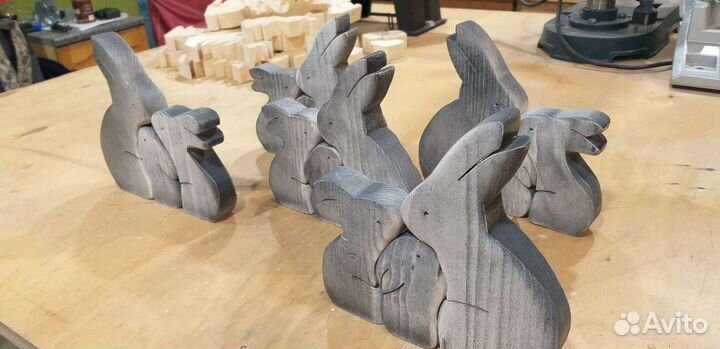 Кролики (зайчики) семья, пазл