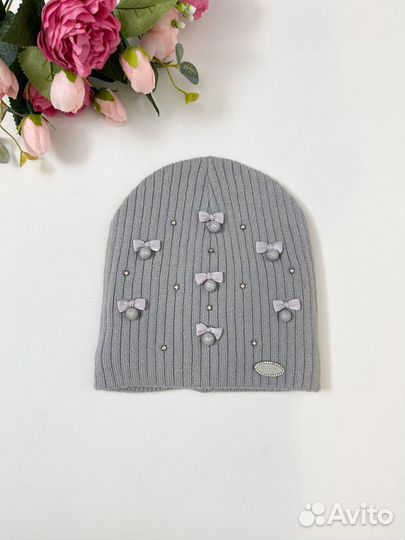Новая демисезонная шапка для девочки 5-10 лет