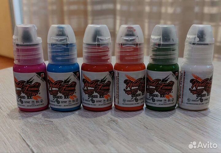 Цветная палитра world famous для татуировки(15ml)