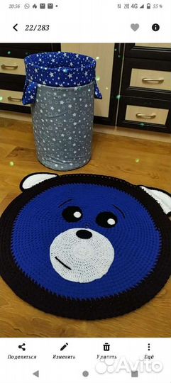 Милые вязаные коврики И корзины для деток