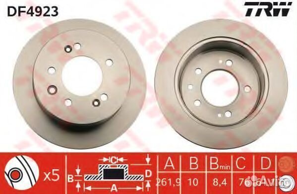 Тормозной диск DF4923 TRW