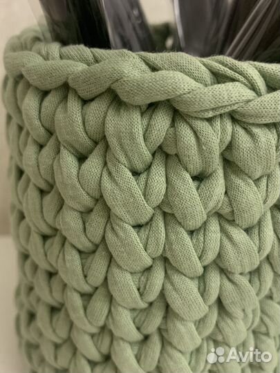 Корзина из трикотажной пряжи