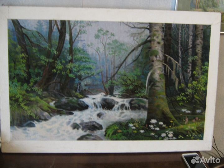 Пейзаж (вышивка гладью)