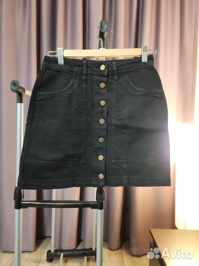 Джинсовая юбка в стиле гранж 42