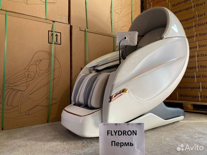 Массажное кресло премиальное Kezga Chair белое в12