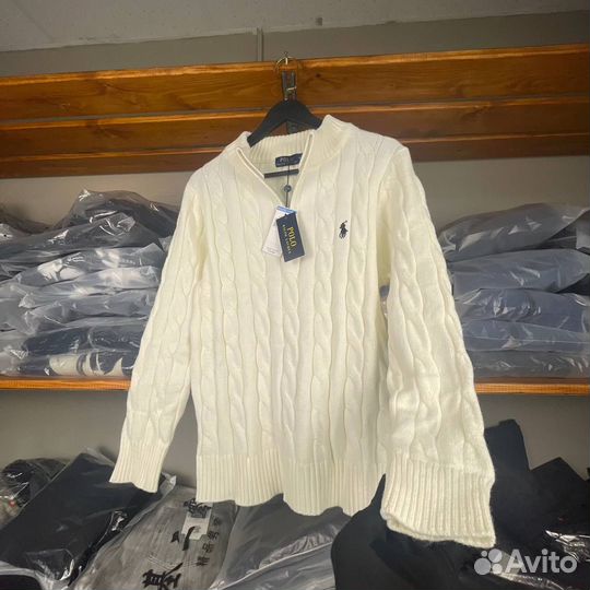 Свитшот полузамок polo ralph светлый