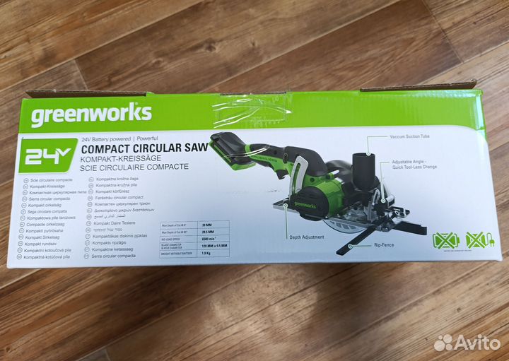 Мини пила дисковая Greenworks G24MCS новая