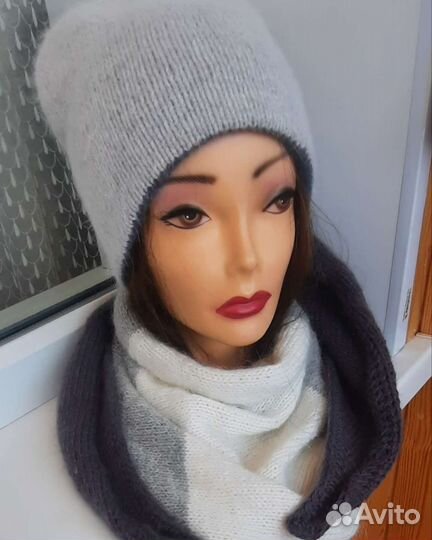 Шапка бактус варежки