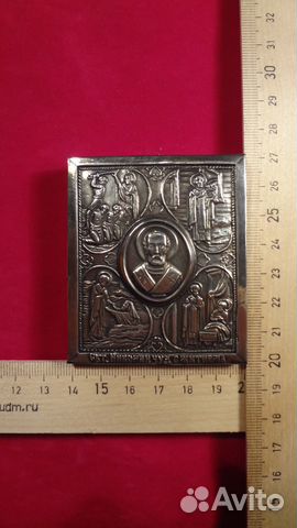 Икона Николай Чуд.,серебро 84