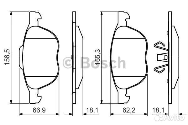 Колодки тормозные дисковые перед 0986495215