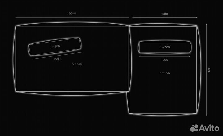 Диван 3200х1600 мм