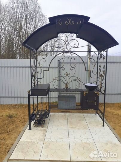 Мангал кованый с печкой
