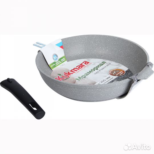 Сковорода 260/60мм со съемн.ручк ап(светлый мрам)