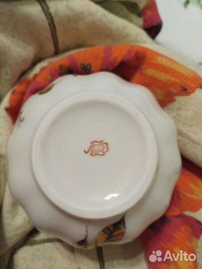 Тарелки золотой сад лфз, красное клеймо, СССР