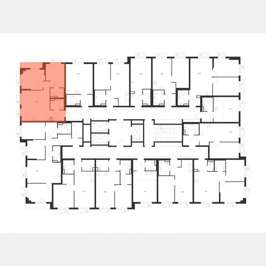 2-к. квартира, 55,4 м², 2/18 эт.