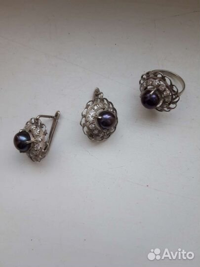 Старинный серебрянный набор, 925 пробы