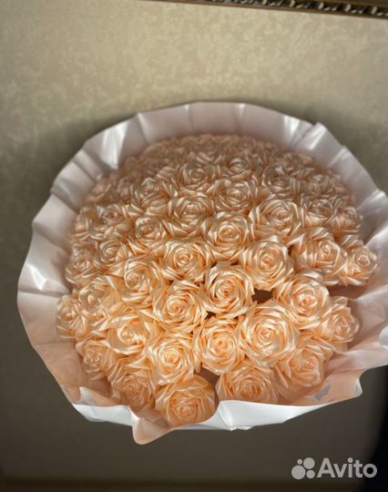 Вечный букет из атласных роз