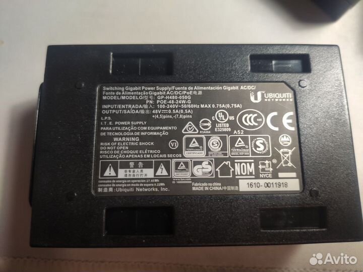 PoE инжектор ubiquiti 48v 24w