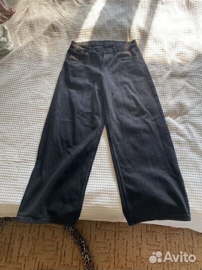 Джинсы черные широкие