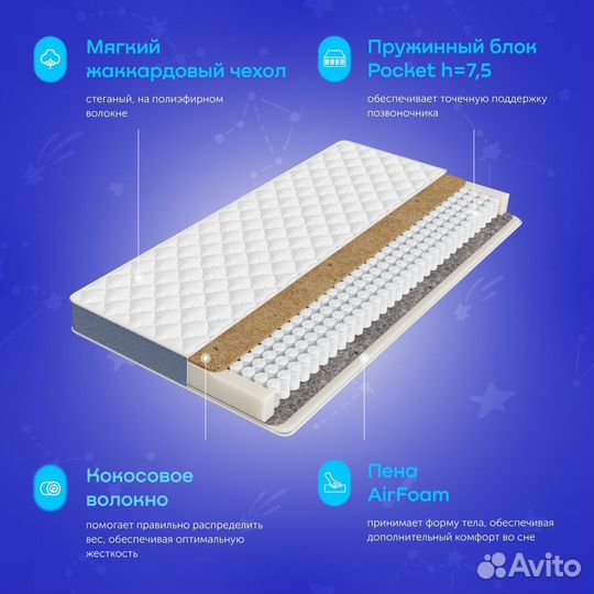 Детский матрас BuyCute 80х200