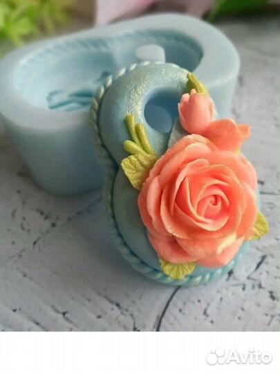Молд силиконовый для мыла роза