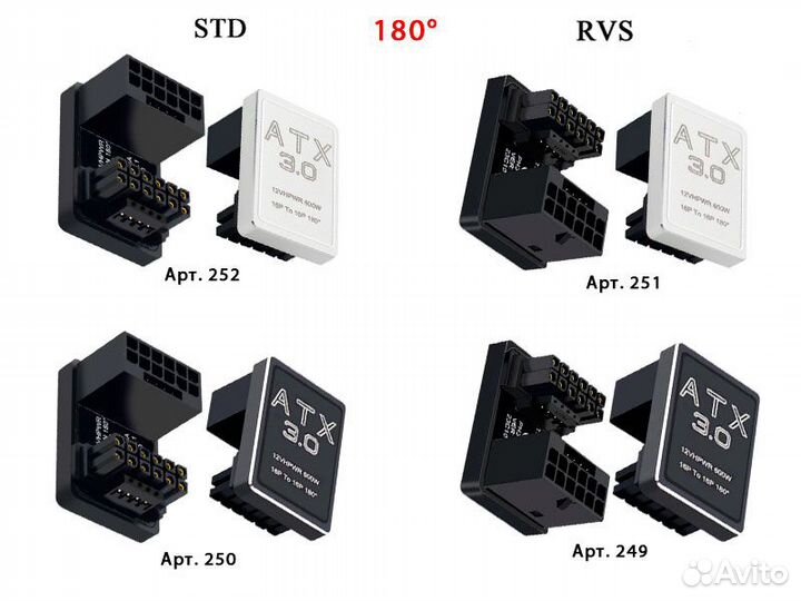 Угловой адаптер ATX 3.0 12vhpwr в ассортименте