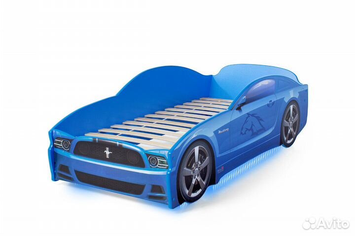 Кровать машина Мустанг синий 160*70 (новая)