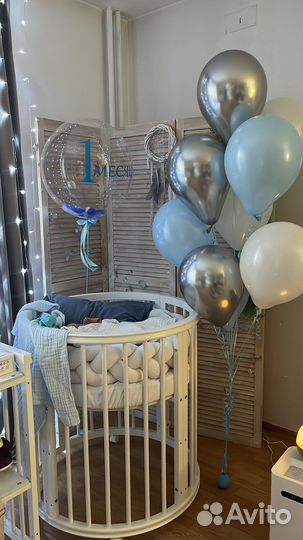 Детская кроватка с маятником круглая, овальная