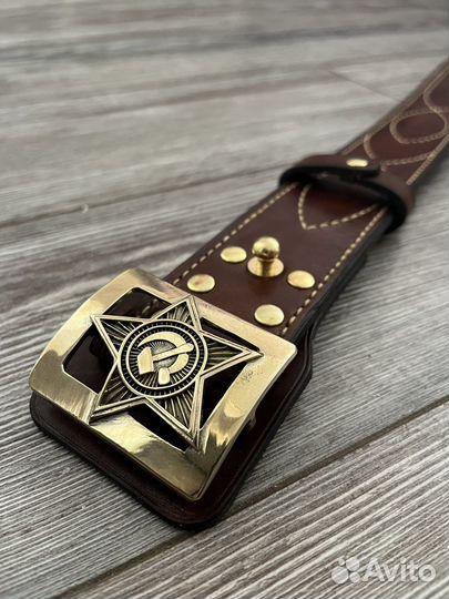 Ремень с пряжкой ркка (Ручной работы)