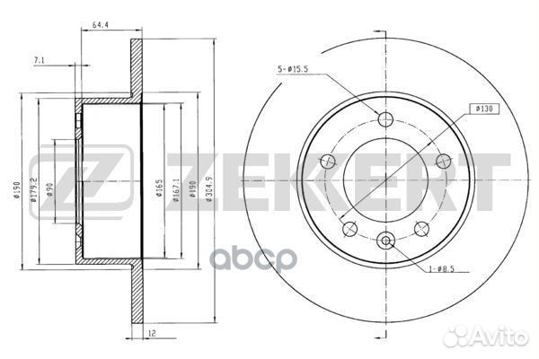 Диск торм. зад. Opel Movano 10- Nissan NV 400