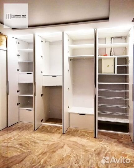 Шкаф распашной с фрезерованными фасадами