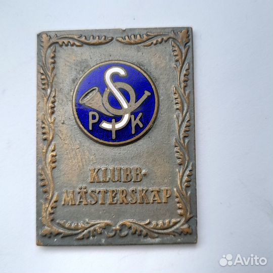 Старинный значок Klubb Mästerskap