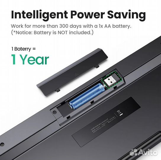 Беспроводной комплект клавиатура+мышь ugreen